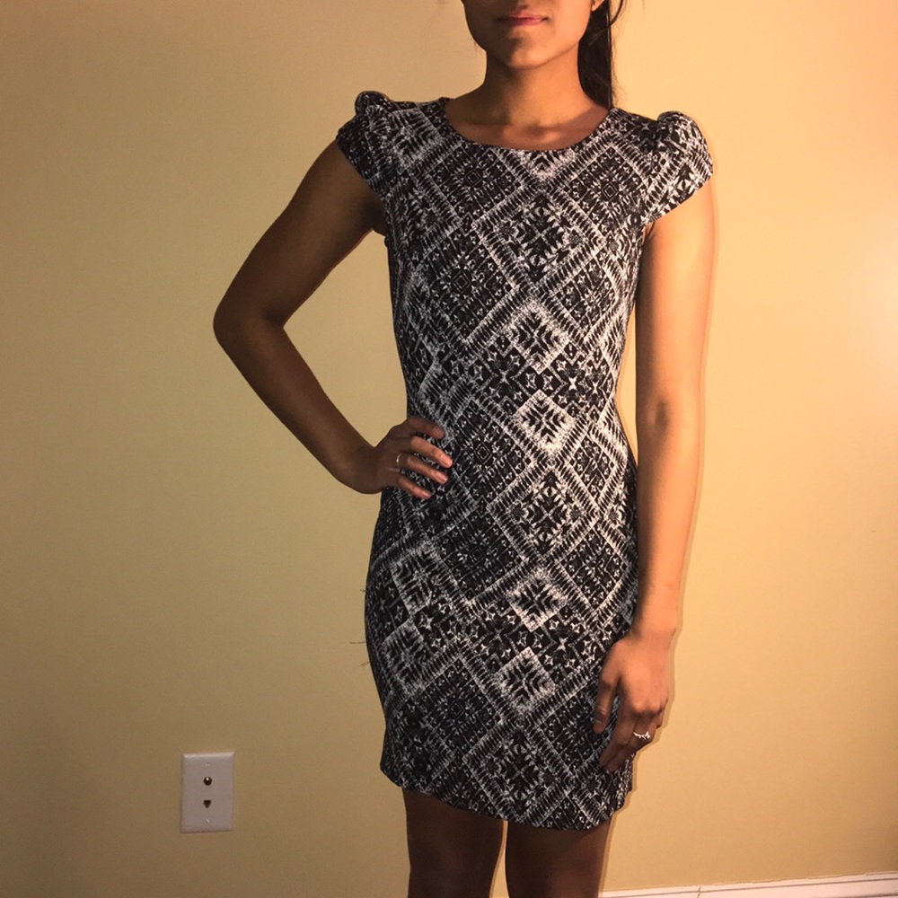 Abstract business mid length dress